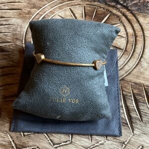 Julie Vos Gold Heart Bangle Bracelet - Gold